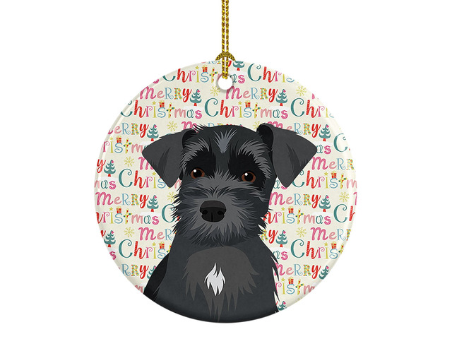Schnauzer Black #1 Christmas Ceramic Ornament Christmas Tree Hanging Decorations for Home Christmas Holiday, Party, Gift, 3 in, Multicolor