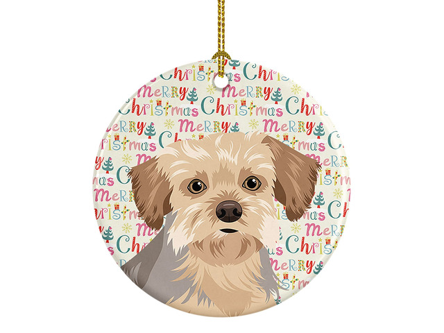 Yorkie Blue and Tan #1 Christmas Ceramic Ornament Christmas Tree Hanging Decorations for Home Christmas Holiday, Party, Gift, 3 in, Multicolor