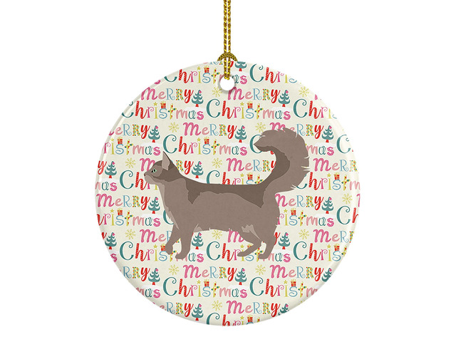 Somali #2 Cat Christmas Ceramic Ornament Christmas Tree Hanging Decorations for Home Christmas Holiday, Party, Gift, 3 in, Multicolor