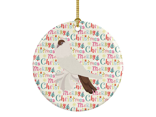 German Helmet Pigeon Christmas Ceramic Ornament Christmas Tree Hanging Decorations for Home Christmas Holiday, Party, Gift, 3 in, Multicolor