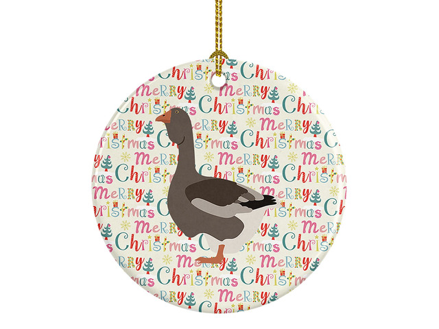Toulouse Goose Christmas Ceramic Ornament Christmas Tree Hanging Decorations for Home Christmas Holiday, Party, Gift, 3 in, Multicolor