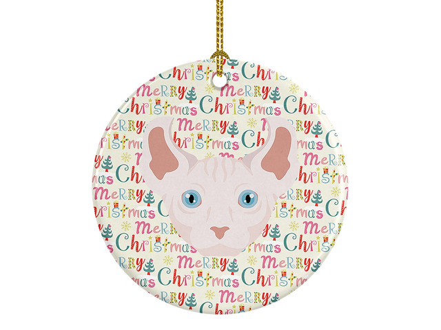 Dwelf Cat Christmas Ceramic Ornament Christmas Tree Hanging Decorations for Home Christmas Holiday, Party, Gift, 3 in, Multicolor