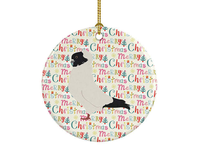 Nun Pigeon Christmas Ceramic Ornament Christmas Tree Hanging Decorations for Home Christmas Holiday, Party, Gift, 3 in, Multicolor
