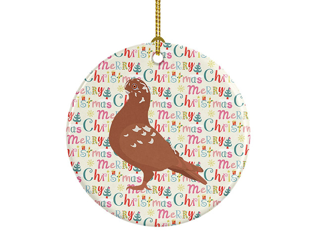 African Owl Pigeon Christmas Ceramic Ornament Christmas Tree Hanging Decorations for Home Christmas Holiday, Party, Gift, 3 in, Multicolor