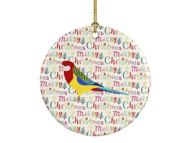 Rosella Christmas Ceramic Ornament Christmas Tree Hanging Decorations for Home Christmas Holiday, Party, Gift, 3 in, Multicolor