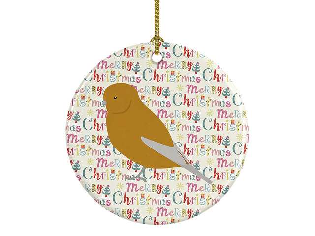 Norwich Canary Christmas Ceramic Ornament Christmas Tree Hanging Decorations for Home Christmas Holiday, Party, Gift, 3 in, Multicolor