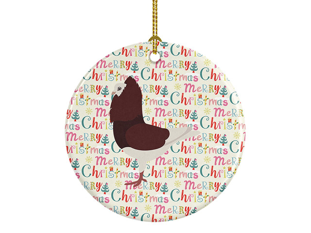Capuchin Red Pigeon Christmas Ceramic Ornament Christmas Tree Hanging Decorations for Home Christmas Holiday, Party, Gift, 3 in, Multicolor