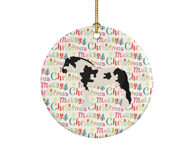 Cyldesdale Horse Christmas Ceramic Ornament Christmas Tree Hanging Decorations for Home Christmas Holiday, Party, Gift, 3 in, Multicolor