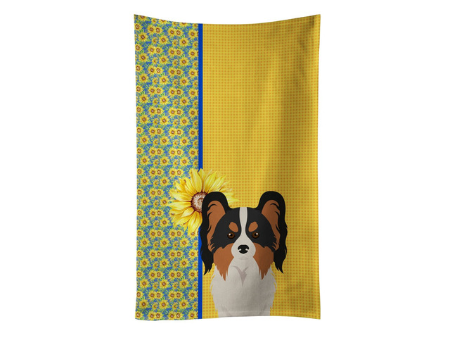 Summer Sunflowers Tricolor Papillon Kitchen Towel Dish Cloths Guest Hand Towel Decorative Bathroom Towel for Face,Tea, Dishcloth, Kitchen and Bath