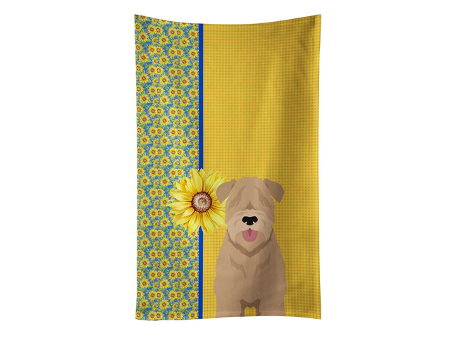 Summer Sunflowers Red Wheaten Terrier Kitchen Towel Dish Cloths Guest Hand Towel Decorative Bathroom Towel for Face,Tea, Dishcloth, Kitchen and Bath