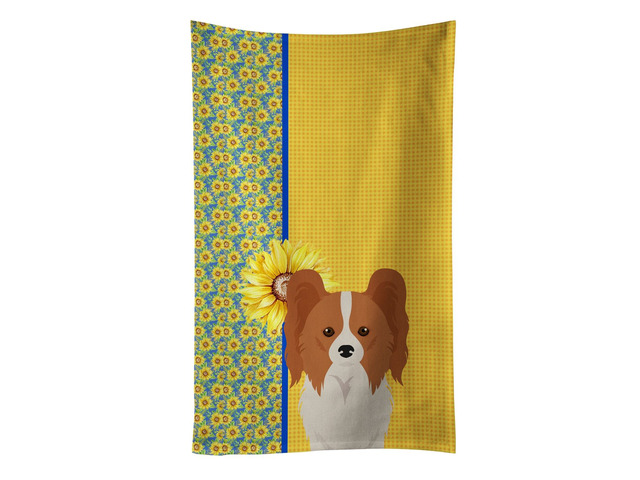 Summer Sunflowers Red and White Papillon Kitchen Towel Dish Cloths Guest Hand Towel Decorative Bathroom Towel for Face,Tea, Dishcloth, Kitchen and...