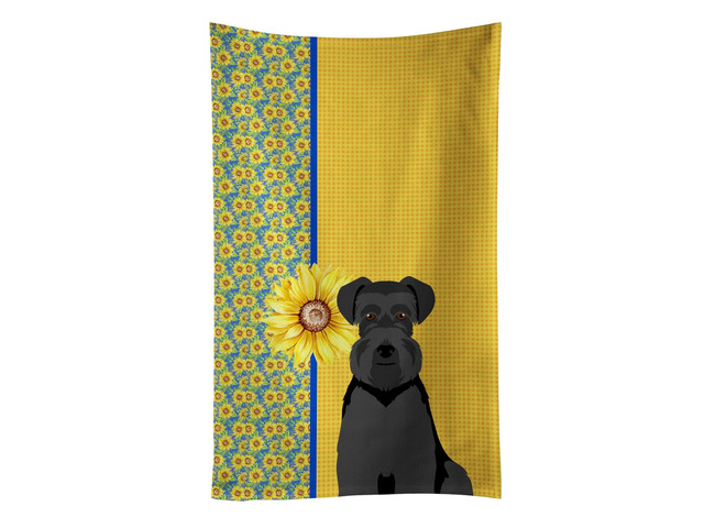 Summer Sunflowers Black Natural Ears Schnauzer Kitchen Towel Dish Cloths Guest Hand Towel Decorative Bathroom Towel for Face,Tea, Dishcloth,...