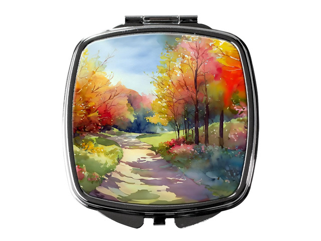 North Carolina Dogwoods in Watercolor Compact Mirror Decorative Travel Makeup Mirror for Women Girls Gifts Pocket Makeup Mirror Folding Handheld