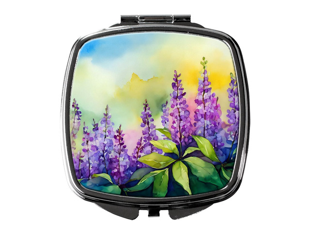Idaho Syringa in Watercolor Compact Mirror Decorative Travel Makeup Mirror for Women Girls Gifts Pocket Makeup Mirror Folding Handheld