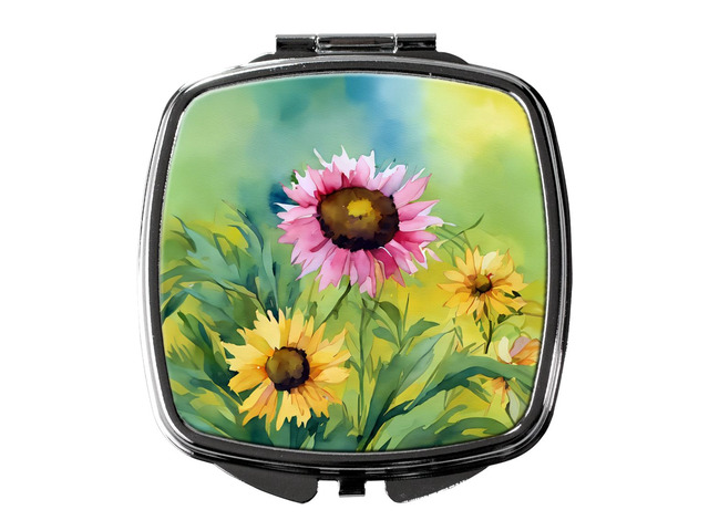Kentucky Goldenrod in Watercolor Compact Mirror Decorative Travel Makeup Mirror for Women Girls Gifts Pocket Makeup Mirror Folding Handheld