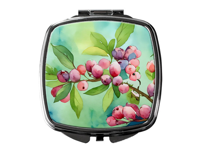 Connecticut Mountain Laurels in Watercolor Compact Mirror Decorative Travel Makeup Mirror for Women Girls Gifts Pocket Makeup Mirror Folding Handheld