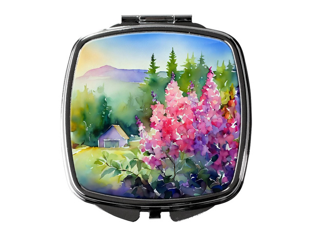 Idaho Syringa in Watercolor Compact Mirror Decorative Travel Makeup Mirror for Women Girls Gifts Pocket Makeup Mirror Folding Handheld
