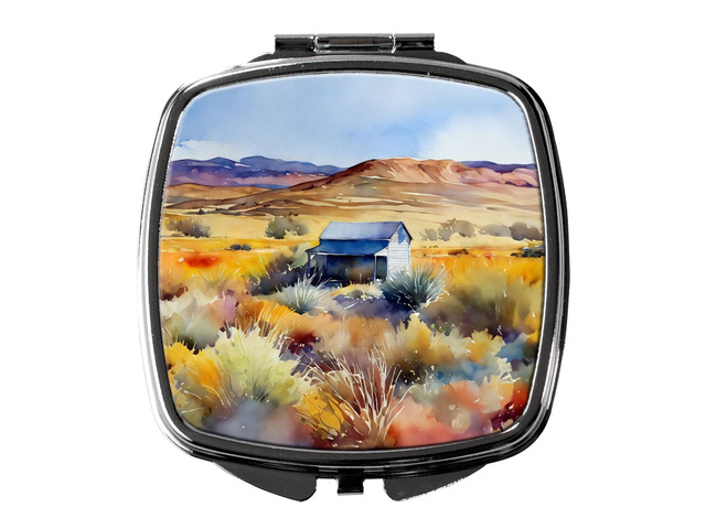 Nevada Sagebrush in Watercolor Compact Mirror Decorative Travel Makeup Mirror for Women Girls Gifts Pocket Makeup Mirror Folding Handheld