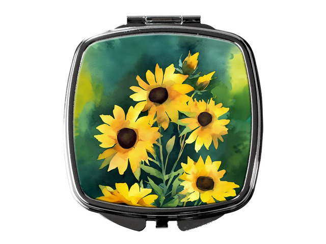 Kentucky Goldenrod in Watercolor Compact Mirror Decorative Travel Makeup Mirror for Women Girls Gifts Pocket Makeup Mirror Folding Handheld