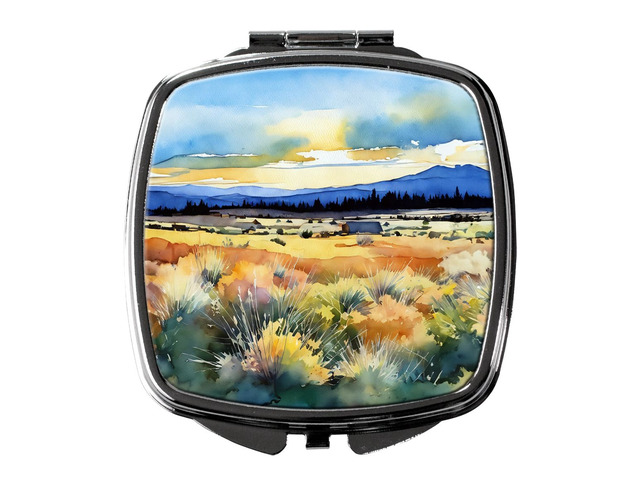 Nevada Sagebrush in Watercolor Compact Mirror Decorative Travel Makeup Mirror for Women Girls Gifts Pocket Makeup Mirror Folding Handheld