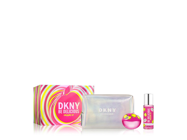 Dkny Be Delicious Orchard St By Donna Karan For Women - 3 Pc Gift Set 3.4Oz Edp Spray, 4.2Oz Fragrance Mist, Pouch