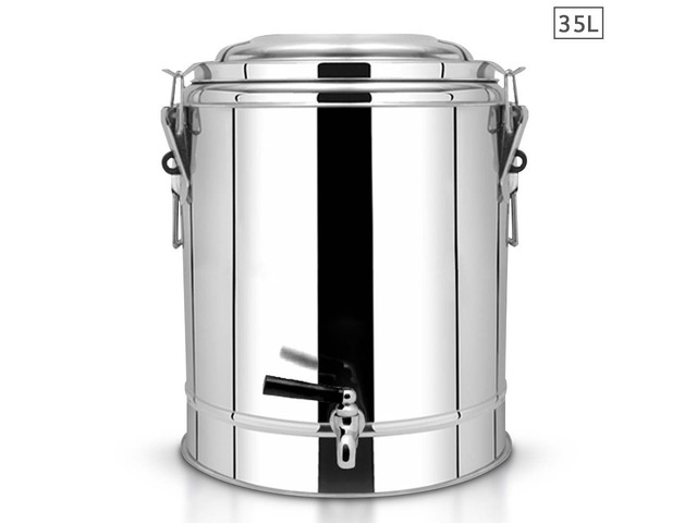 SOGA 35L Stainless Steel Insulated Stock Pot Dispenser Hot & Cold Beverage Container With Tap