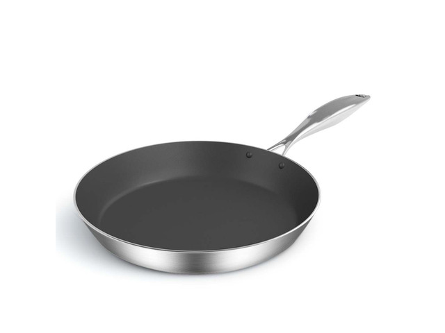 SOGA Stainless Steel Fry Pan 30cm Frying Pan Induction FryPan Non Stick Interior