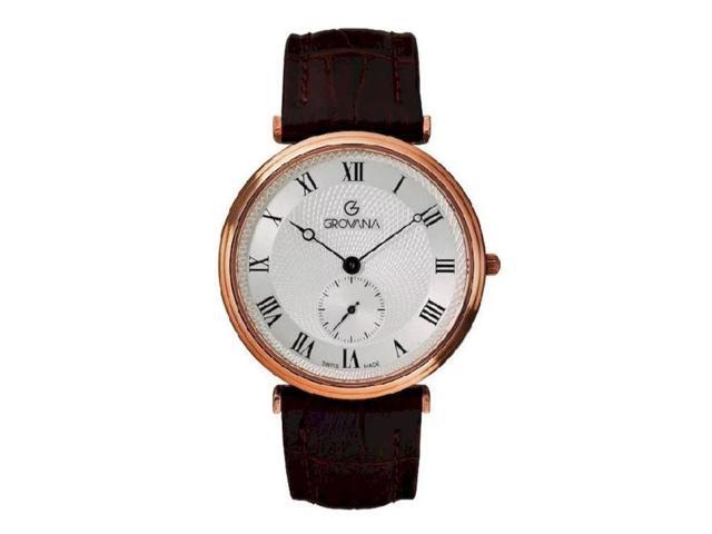 Grovana Belleville Leather Strap Silver Dial Quartz 1276.5568 Men'S Watch