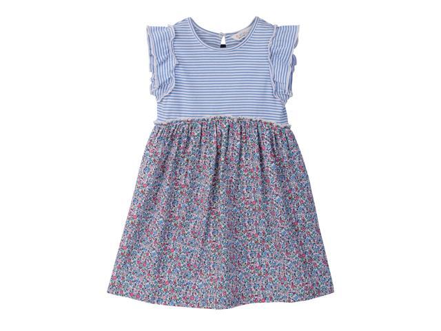 Beebay Mix-Media Ruffle Dress Multi - Col - 6-12 Months