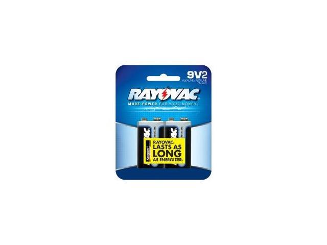 Rayovac Alkaline Batteries 9V 2/Pack Recloseable Pkg A16042K