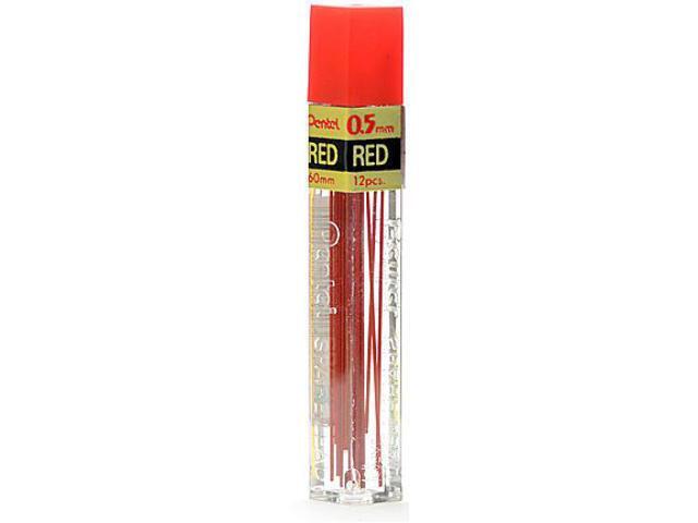 Pentel 0.5mm Refill, Red Lead, Tube of 12 PPR5
