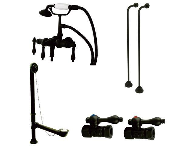 Kingston Brass CCK19T5A Vintage Wall Mount Down Spout Clawfoot Tub Faucet Packag