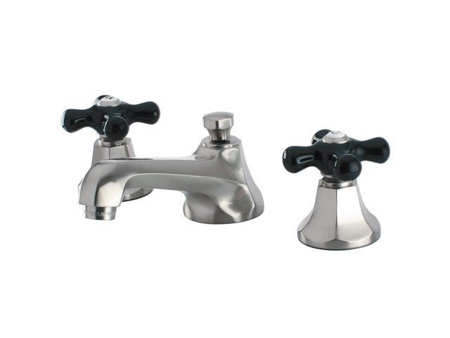 Kingston Brass KS4468PKX Metropolitan Onyx Widespread Lavatory Faucet With Black