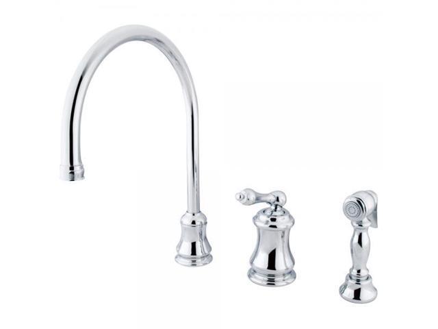 Single Handle Widespread Kitchen Faucet with Brass Sprayer