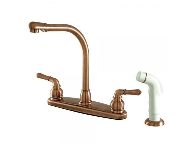 Kingston Brass KB75 Magellan Centerset Kitchen Faucet with Metal Lever Handles a, Antique Copper