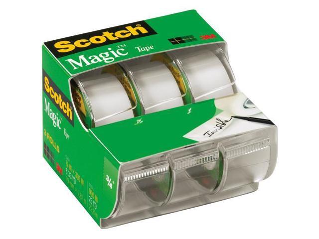 Scotch Magic Tape in Handheld Dispenser 3/4' x 300' 1' Core Clear 3/Pack 3105