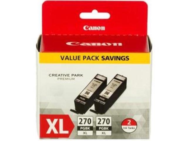 Canon PGI-270 XL High Yield Ink Cartridge - Dual Pack - Pigmented Black