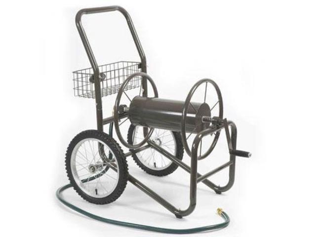 Liberty Garden 880 Two Wheel Hose Cart - 2 Casters - 24' Width x 36.8' Depth x 38.8' Height - Steel Frame - Bronze