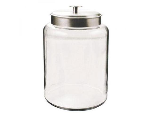 2.5 Gallon Montana Jar with Brushed Aluminum Metal Cover. Clear 95507