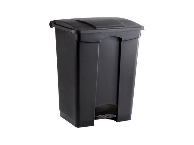 Large Capacity Plastic Step-On Receptacle, 23Gal, Black
