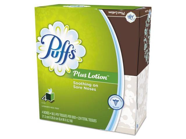 Puffs Plus Lotion Facial Tissue White 1-Ply 8 1/5' x 8 2/5' 56/Box 24/Carton
