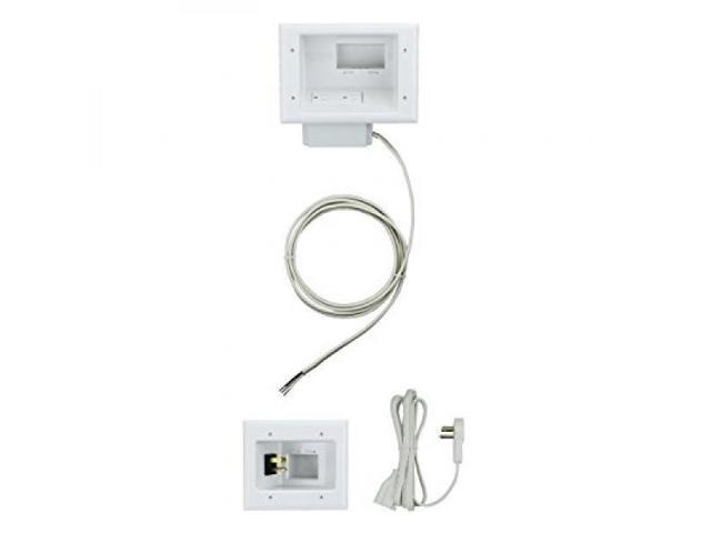 Datacomm Electronics 50-6623-WH-KIT Flat Panel TV Cable Organizer Kit with Power Solution