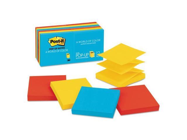 3M R33012AU Pop-Up Note Refills 3 x 3 Five Ultra Colors 12 100-Sheet Pads Pack