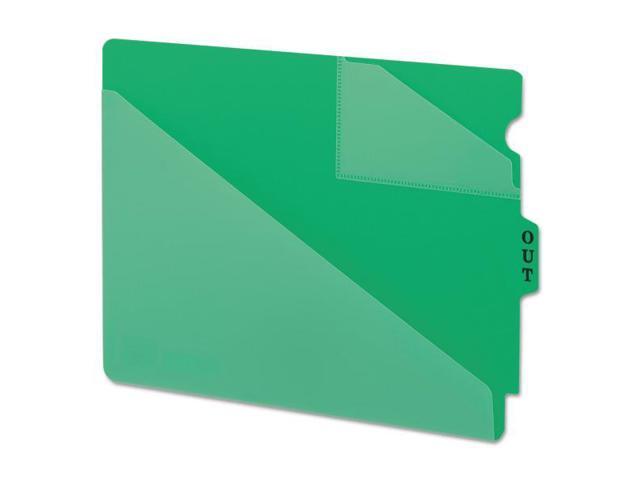 End Tab Poly Out Guides, Two-Pocket Style, 1/3-Cut End Tab, Out, 8.5 x 11, Green, 50/Box