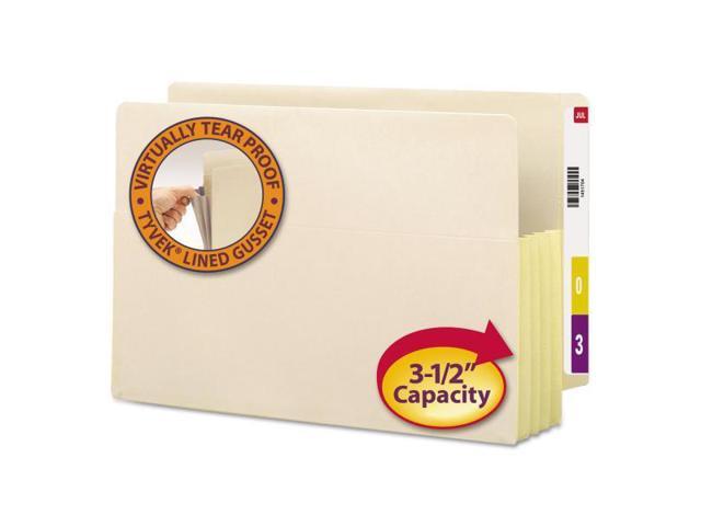 Smead 3 1/2' Exp Straight Tab File Pockets w/Tyvek Legal Manila 10/Bx 76164