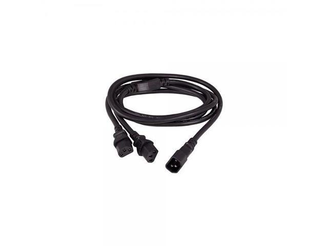 Cable Leader 6ft Power Extension Cord Splitter Cable 16 AWG IEC320 C14 to IEC320 C13 x 2