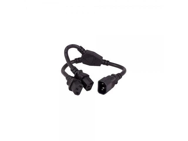 Cable Leader 14 inches Power Extension Cord Splitter Cable 16 AWG IEC320 C14 to IEC320 C13 x 2