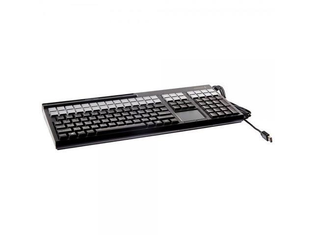 Cherry G86-71411EUADAA LPOS Qwerty Keyboard with USB Interface and 3-Track Magnetic Stripe Reader, 17' Width, Black