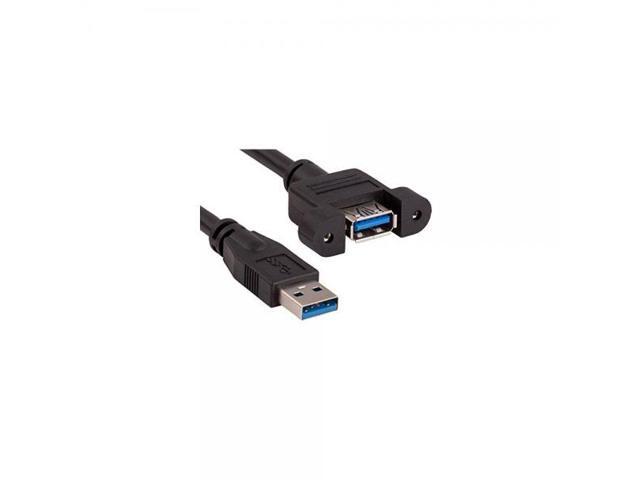 Cable Leader 1ft USB 3.0 Panel-Mount Type A Male to Type A Female Cable