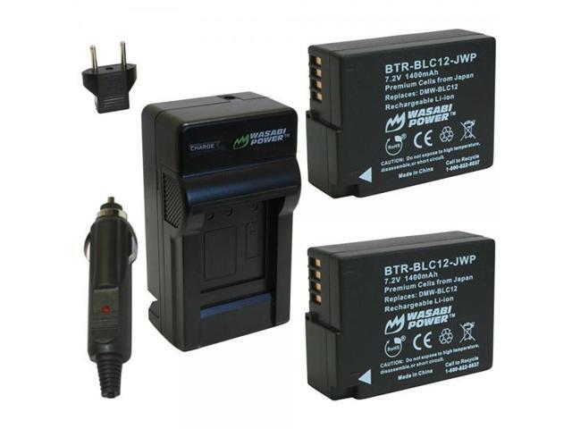 Wasabi Power Battery (2-Pack) and Charger for Leica BP-DC12, BP-DC12-U, 18729 and Leica V-Lux 4, V-Lux (Typ 114)
